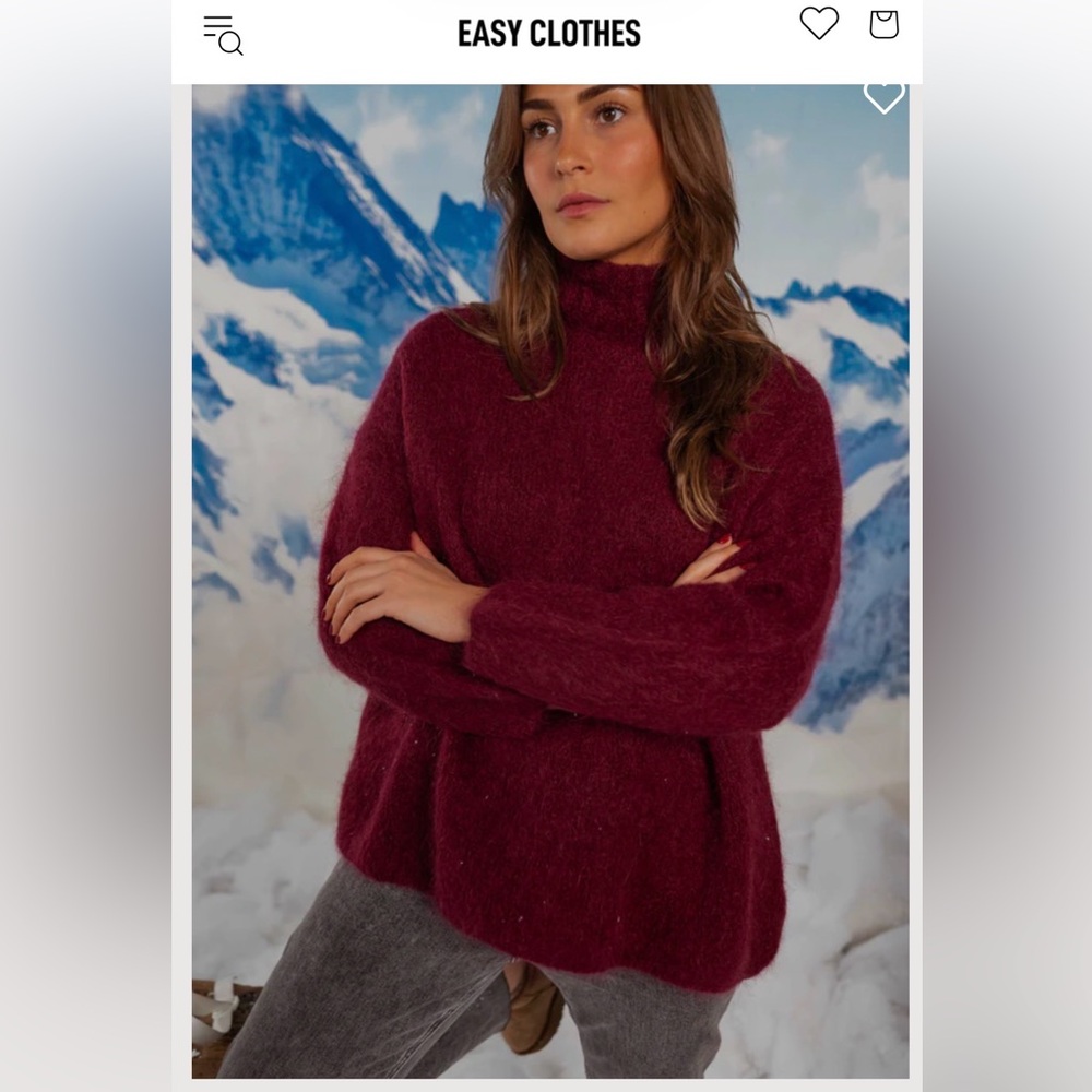 Cozy Mockneck Sweater in Burgundy